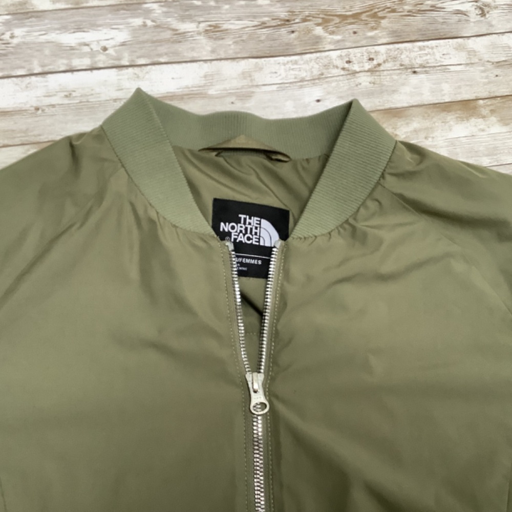 The North Face Puffer Bomber Jacket Insulated Olive Army Green M Medium - Picture 16 of 16